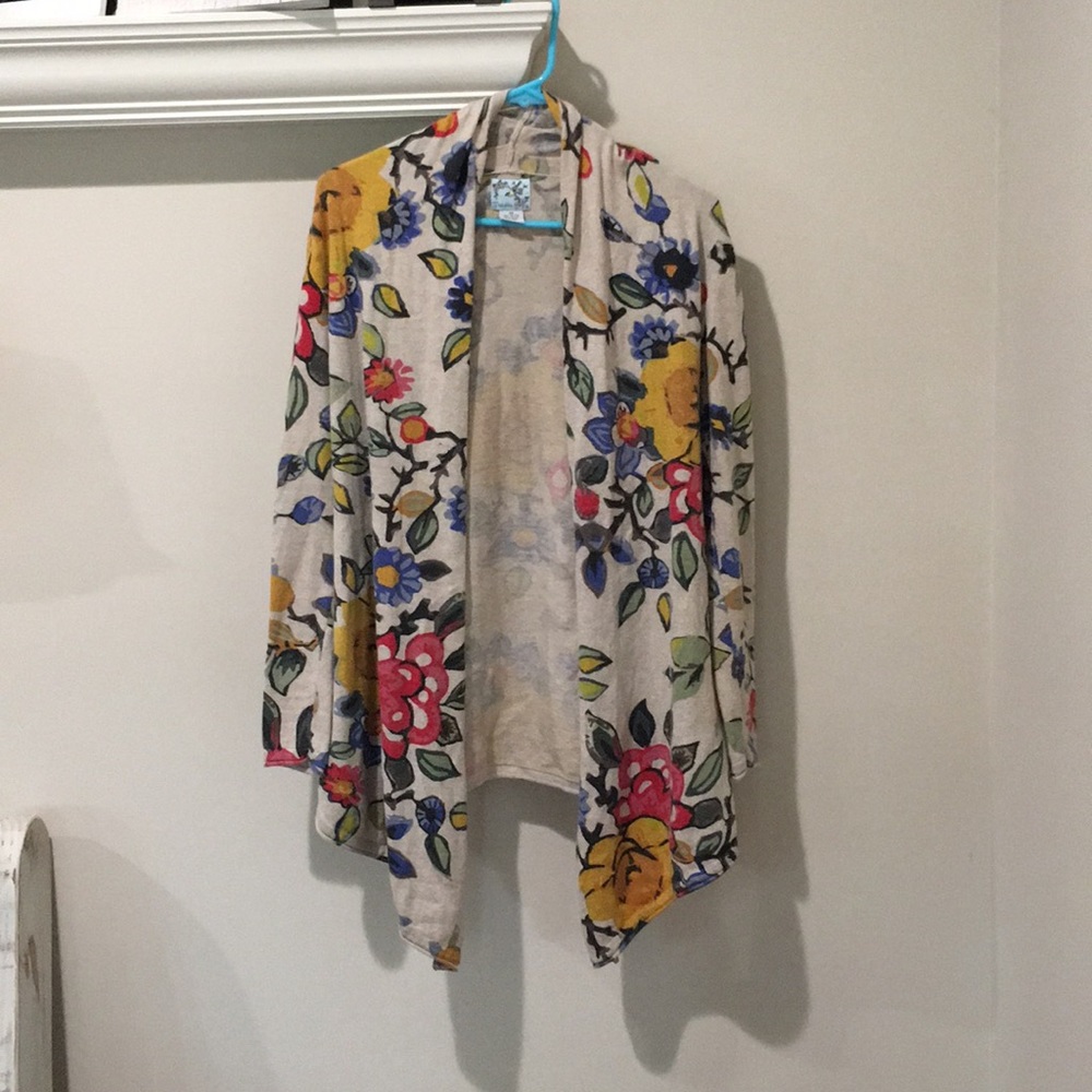 Anthropologie Floral Cardigan